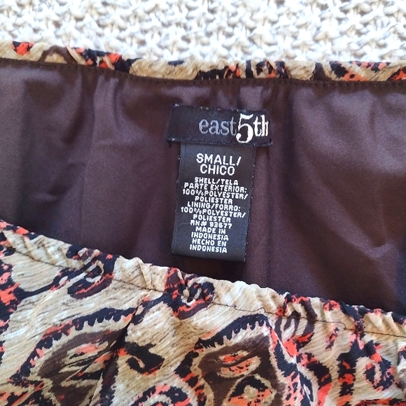 East 5th Coral and brown skirt - Picture 2 of 7